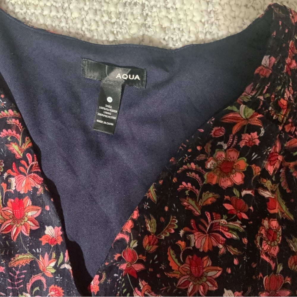 AQUA Ruffled Floral Paisley Dress .Size M - Picture 6 of 6